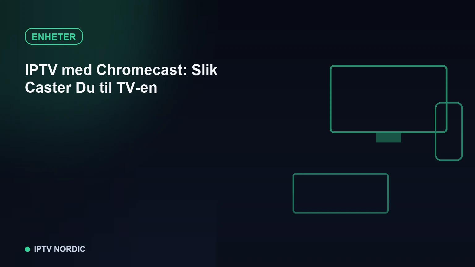 Chromecast-enhet koblet til en TV med en mobiltelefon som caster innhold