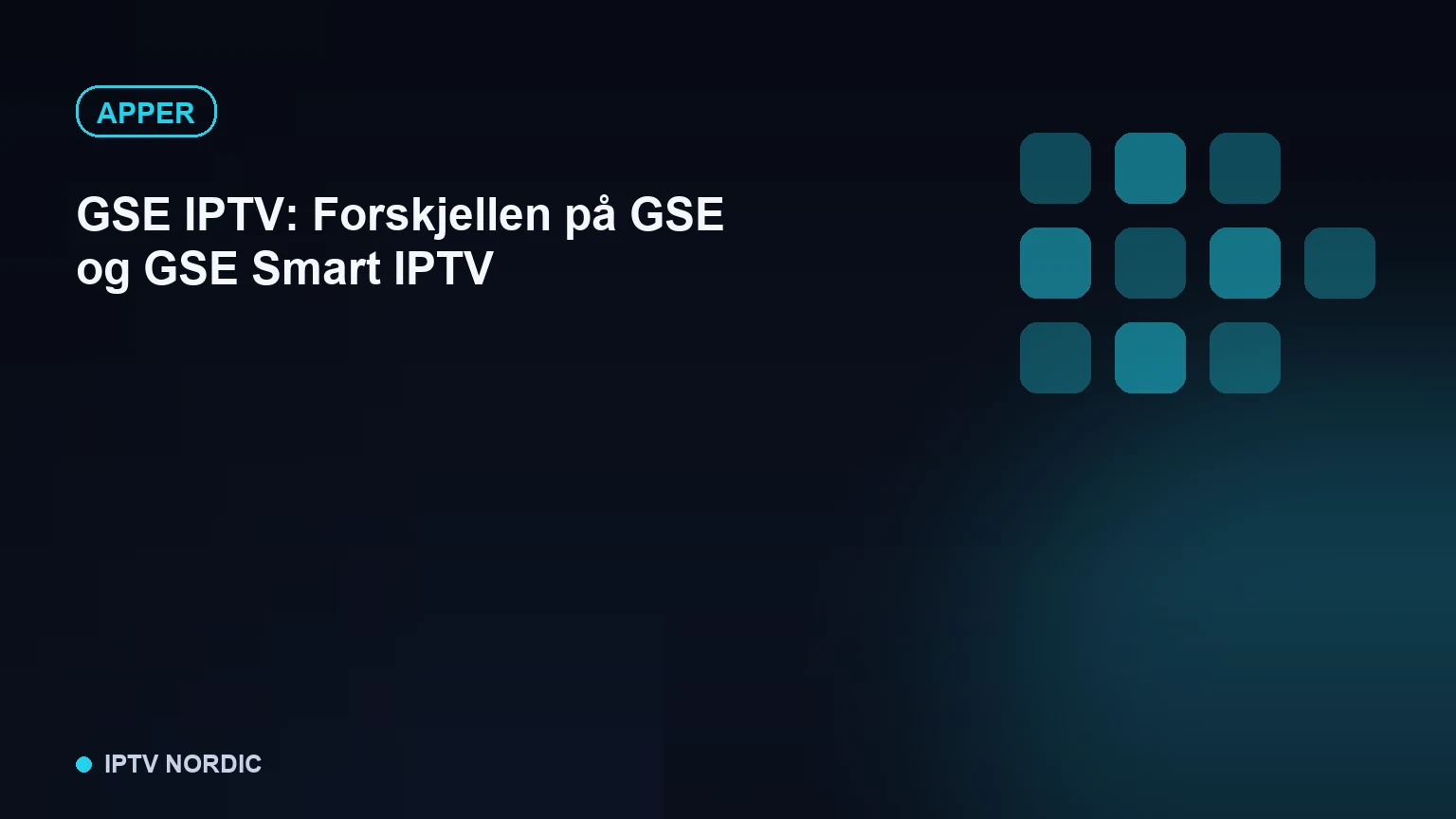 To mobilskjermer side om side som viser ulike varianter av GSE IPTV-appen
