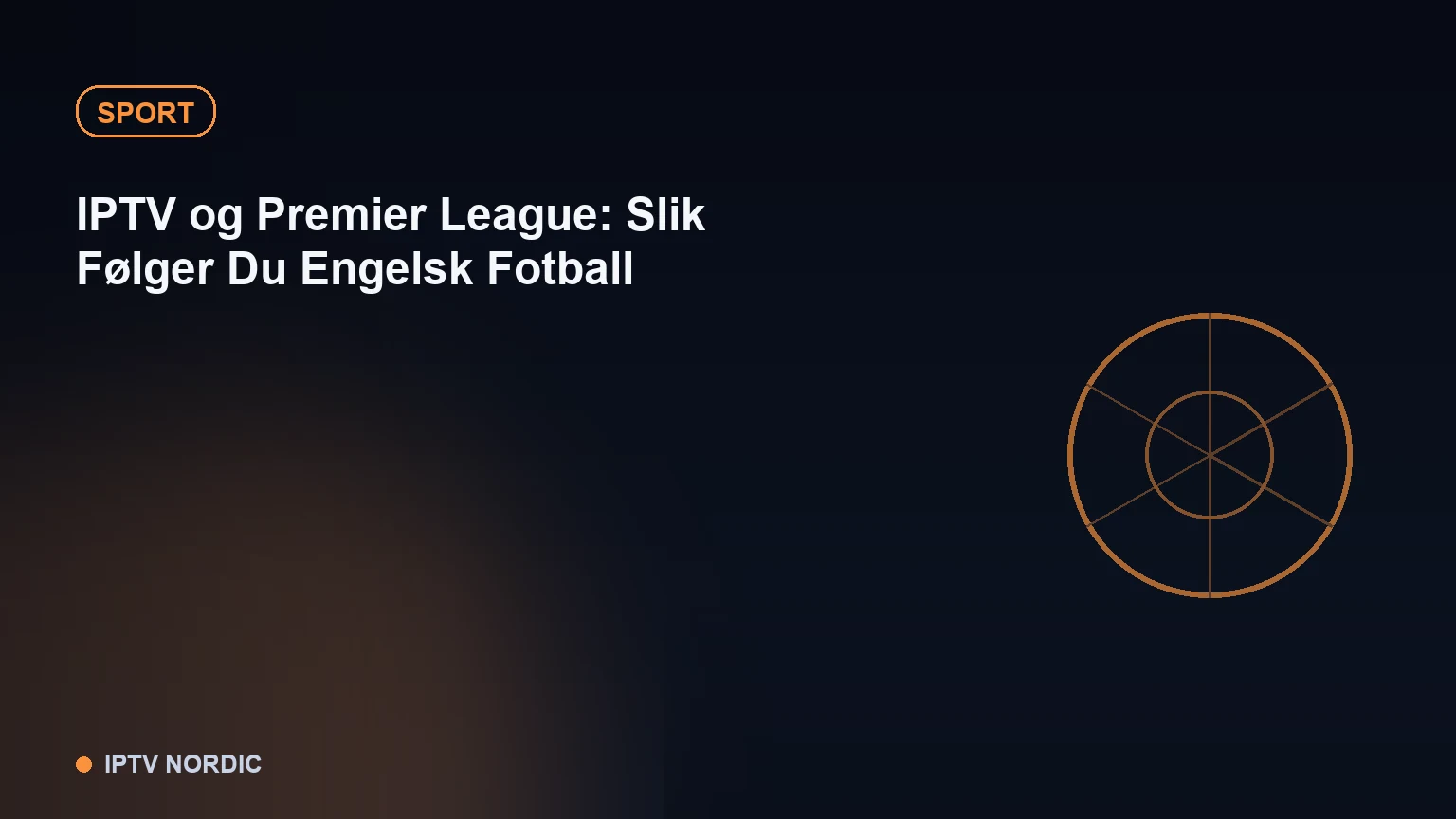 Fotballstadion vist på TV-skjerm som symbol for Premier League-sending via IPTV