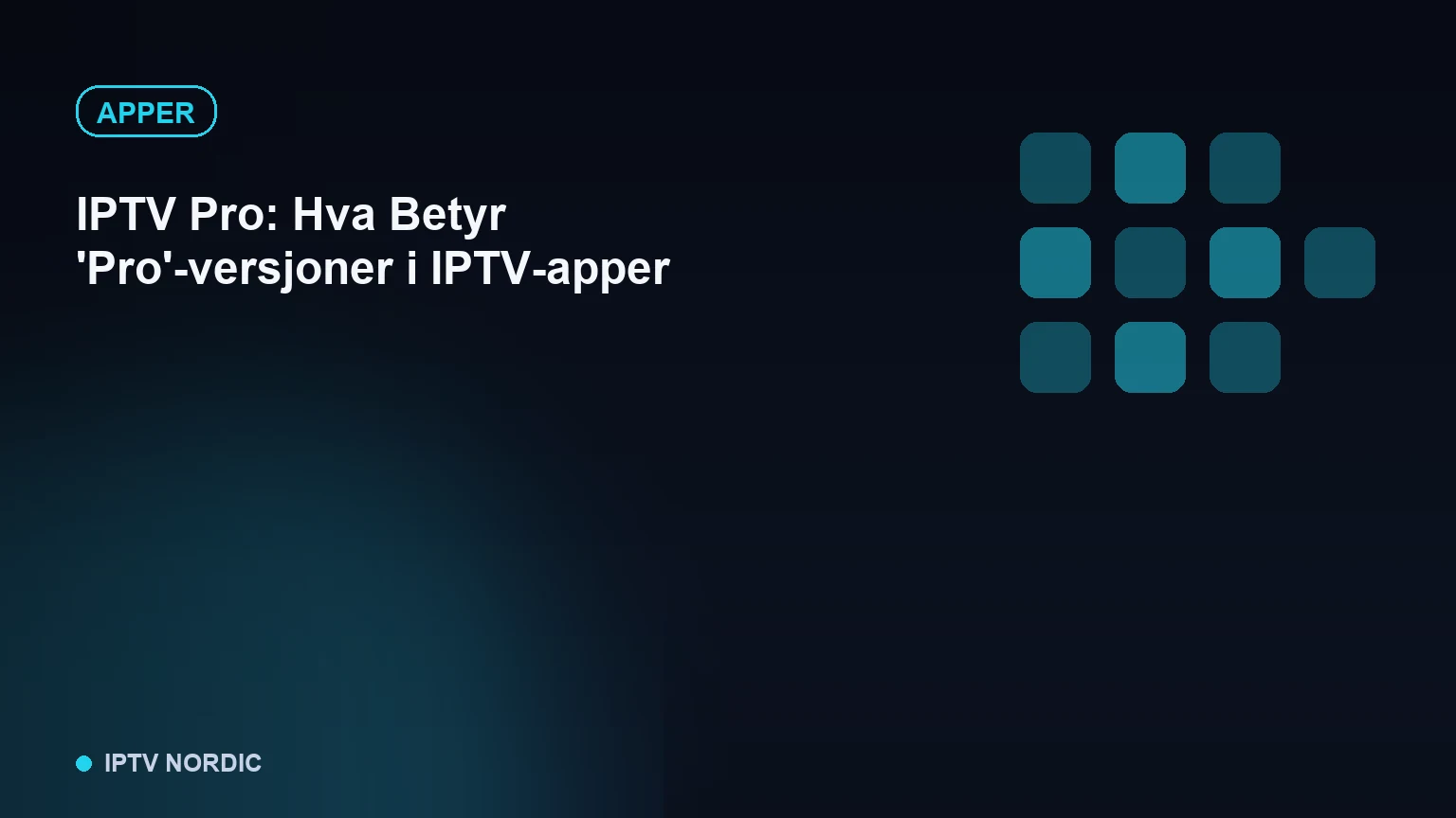 Konseptuell illustrasjon av flere IPTV-apper med Pro-merking sammenlignet side ved side
