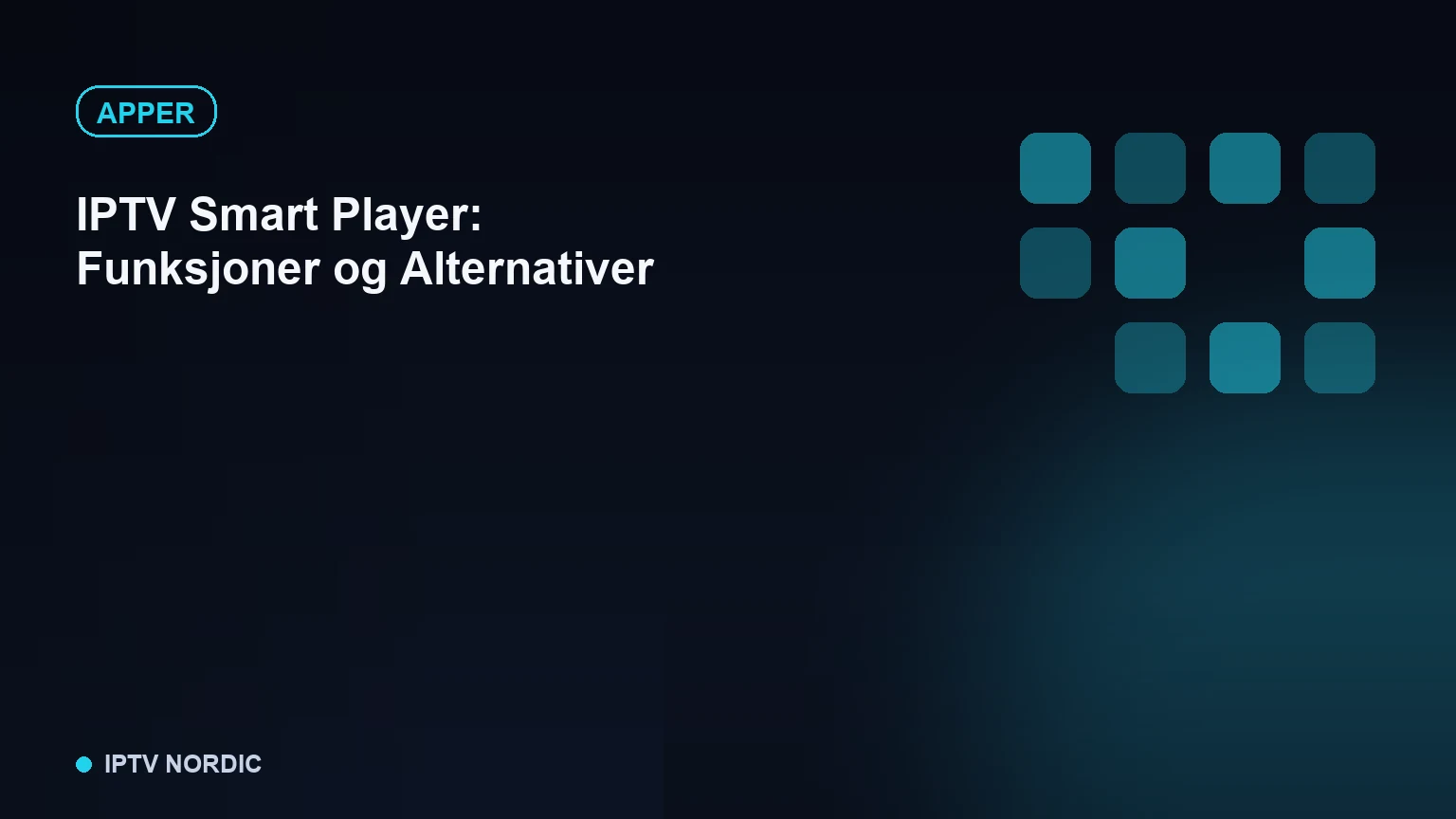 Smart-TV-skjerm som viser en programguide i en IPTV-app med kanaloversikt