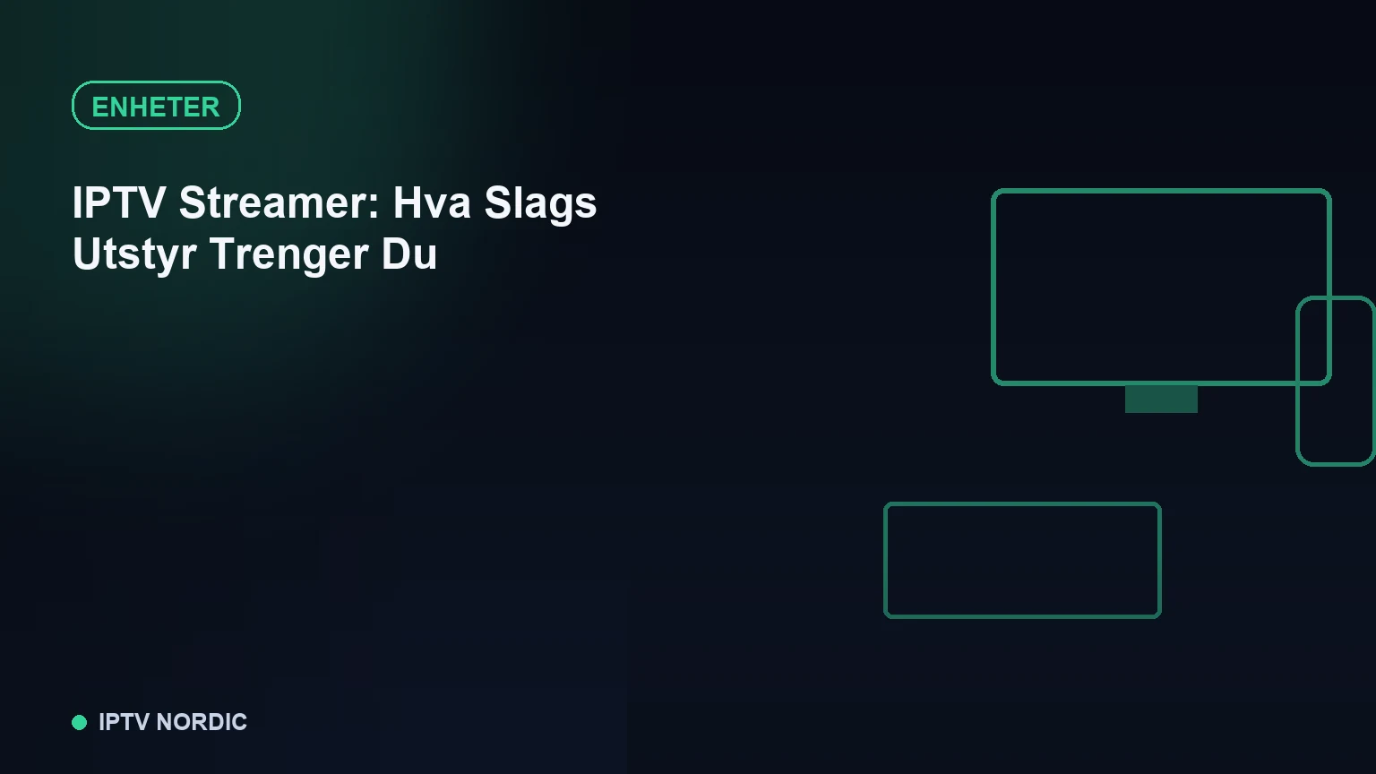 Ulike typer strømmeutstyr for IPTV samlet ved siden av en TV