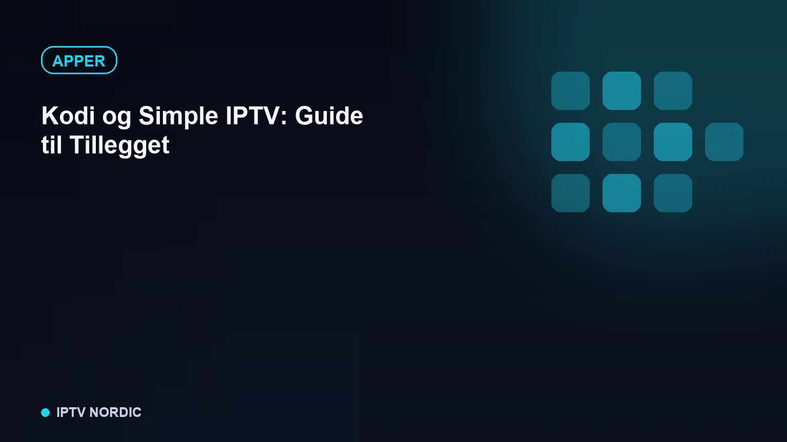 Skjermbilde-illustrasjon av Kodi-grensesnitt med Simple IPTV-tillegg konfigurert